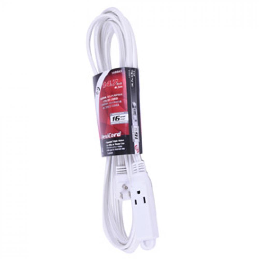 Extension Cord Indoor All Purpose SPT-3 16/3 3-Tap White 15ft/4.57m<span class=' ItemWarning' style='display:block;'>Item is usually in stock, but we&#39;ll be in touch if there&#39;s a problem<br /></span>
