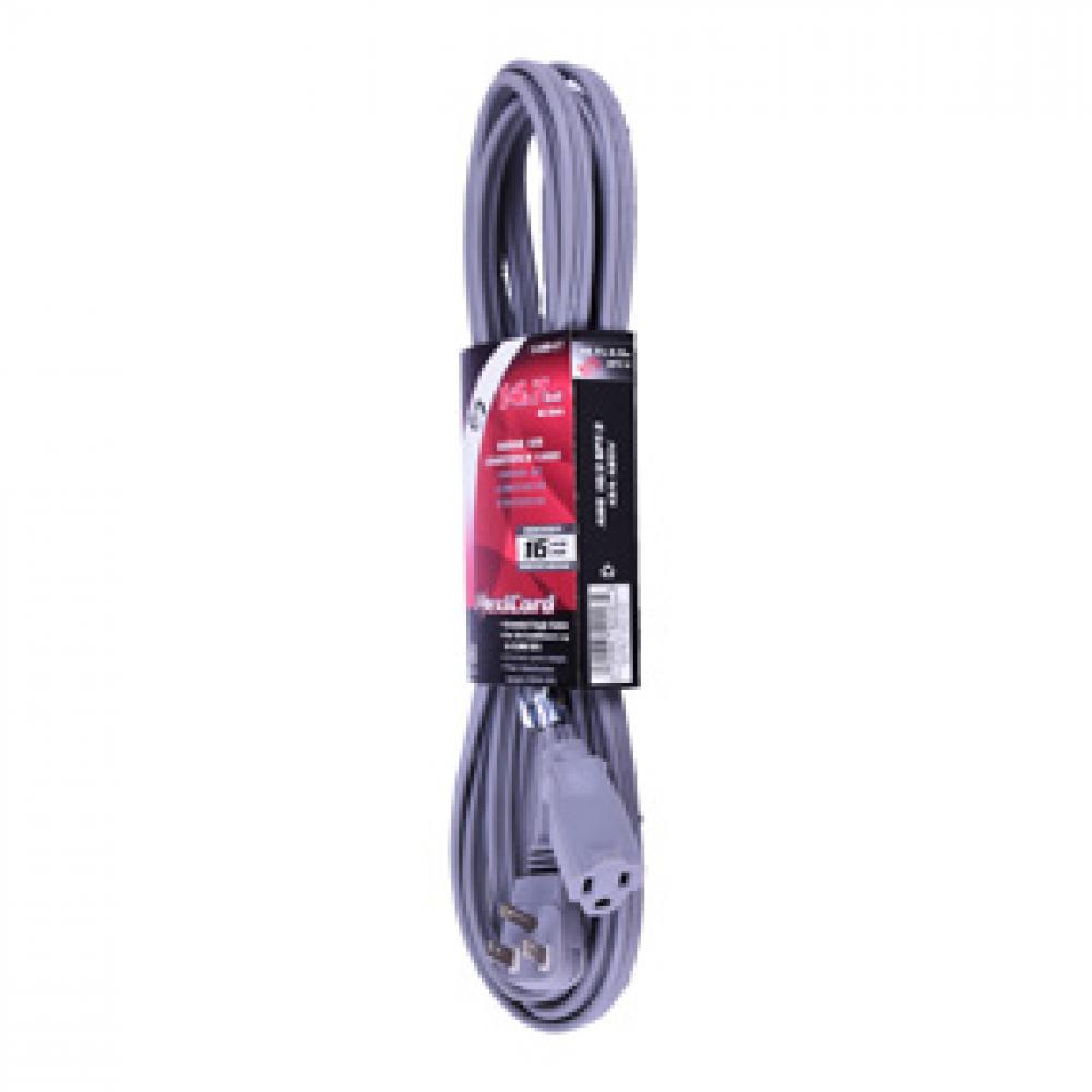 Extension Cord Indoor All Purpose SPT-3 16/3 Single-Tap Grey 4.5m/14.7ft<span class=' ItemWarning' style='display:block;'>Item is usually in stock, but we&#39;ll be in touch if there&#39;s a problem<br /></span>