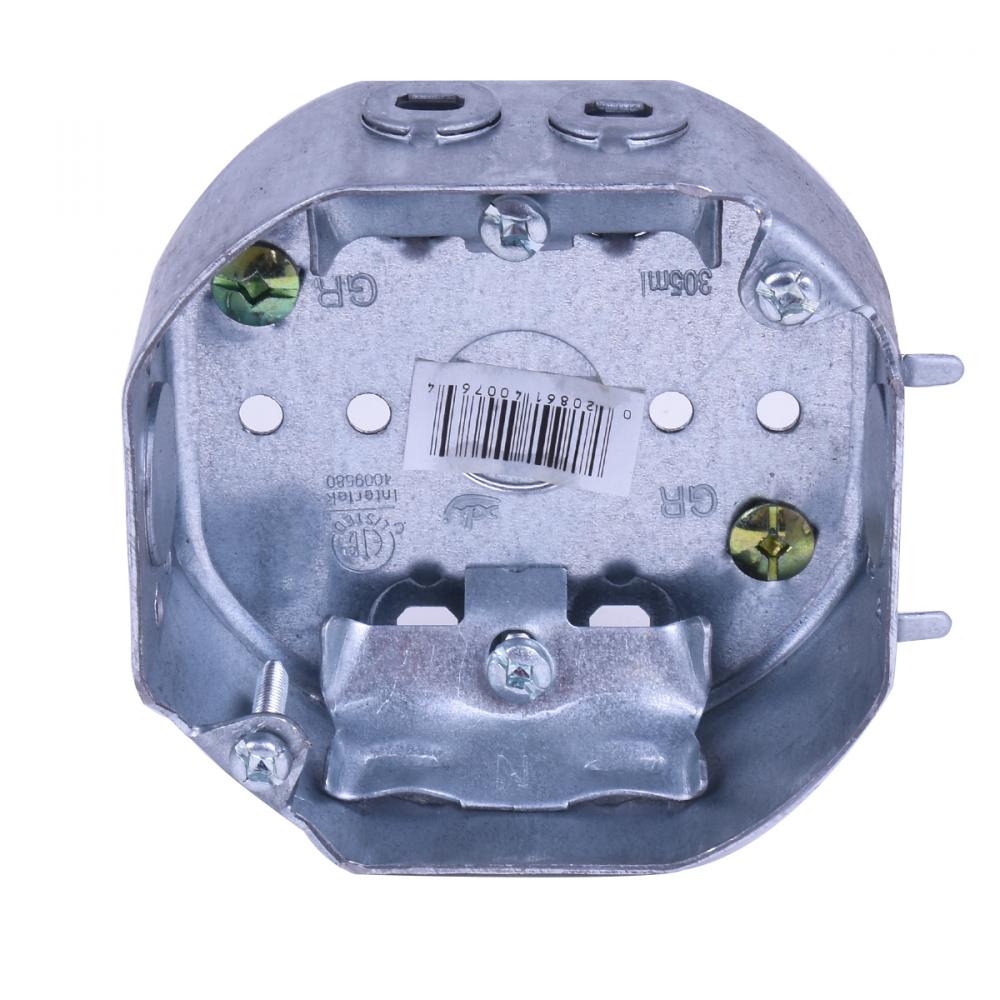 54151L Octagonal Electrical Box with Knock Outs & Clamps  4in<span class=' ItemWarning' style='display:block;'>Item is usually in stock, but we&#39;ll be in touch if there&#39;s a problem<br /></span>