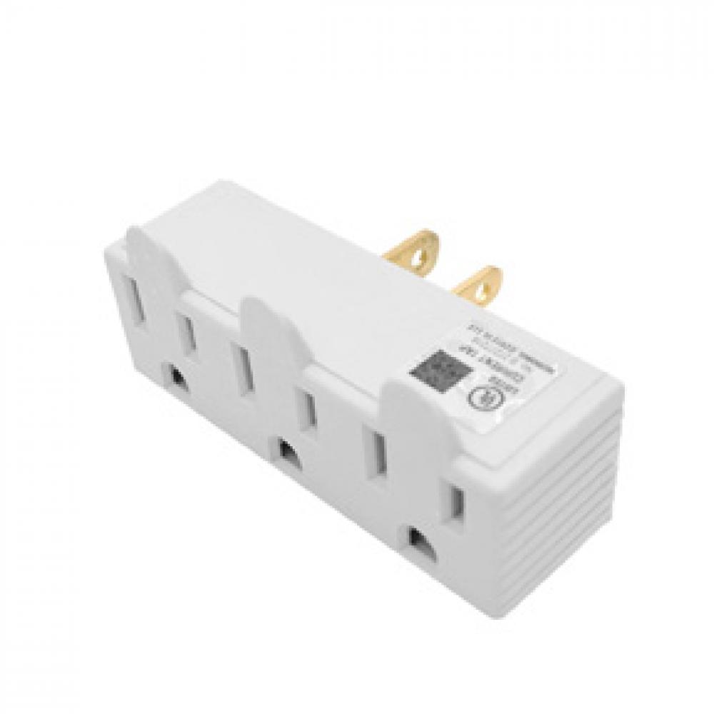 Grounded Wall Adapter 3-Outlet Single to Triple White<span class=' ItemWarning' style='display:block;'>Item is usually in stock, but we&#39;ll be in touch if there&#39;s a problem<br /></span>