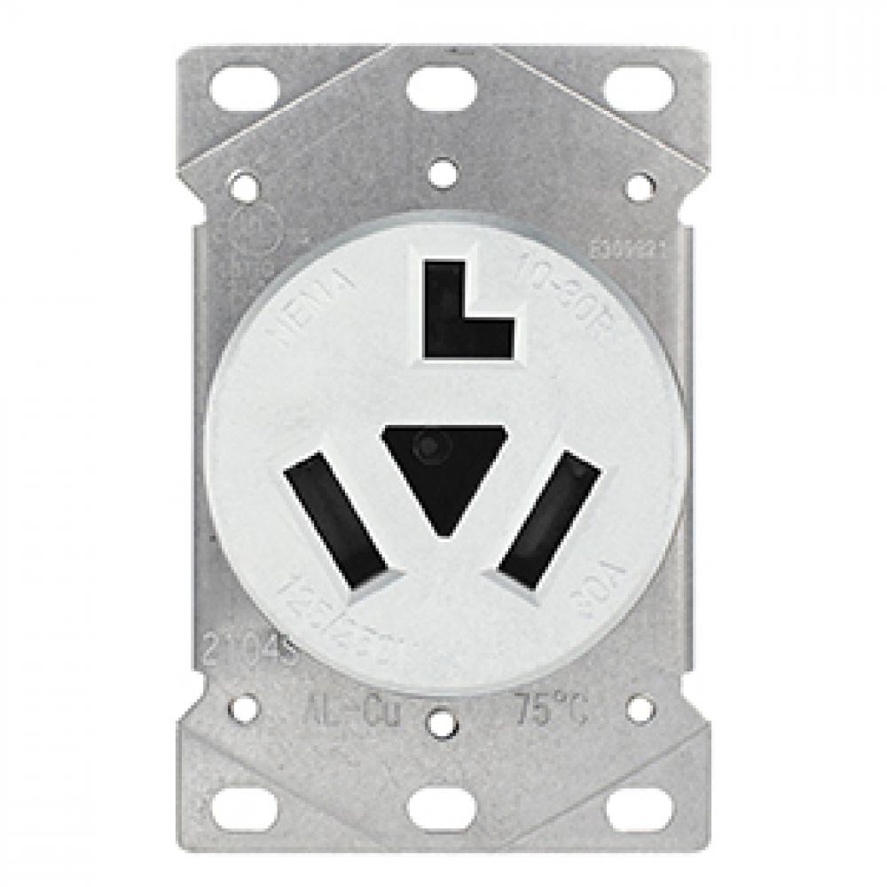 Dryer Receptacle 3 Pole 3 Wire White<span class=' ItemWarning' style='display:block;'>Item is usually in stock, but we&#39;ll be in touch if there&#39;s a problem<br /></span>