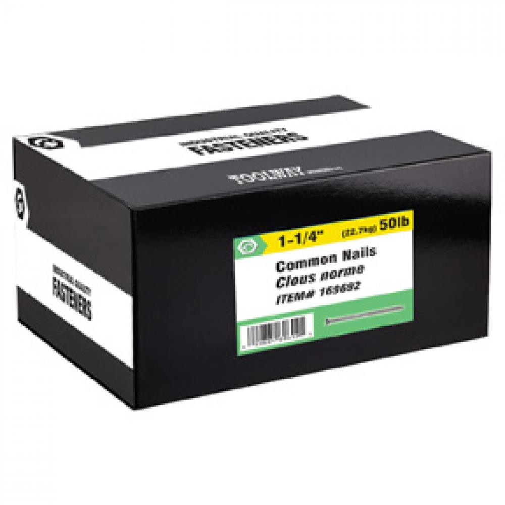 Common Nail 1 ¼in 50lbs/box<span class=' ItemWarning' style='display:block;'>Item is usually in stock, but we&#39;ll be in touch if there&#39;s a problem<br /></span>