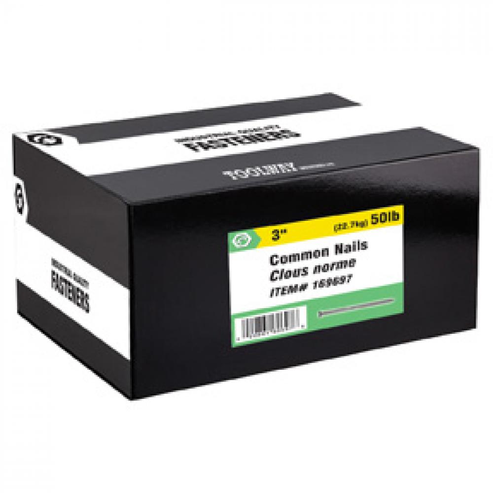 Common Nail 3in 50lbs/box<span class=' ItemWarning' style='display:block;'>Item is usually in stock, but we&#39;ll be in touch if there&#39;s a problem<br /></span>