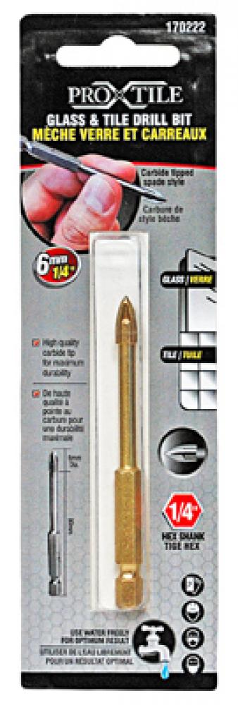 Glass & Tile Cross Drill Bit ¼in x 80mm Carbide Tip ¼in Shank<span class=' ItemWarning' style='display:block;'>Item is usually in stock, but we&#39;ll be in touch if there&#39;s a problem<br /></span>