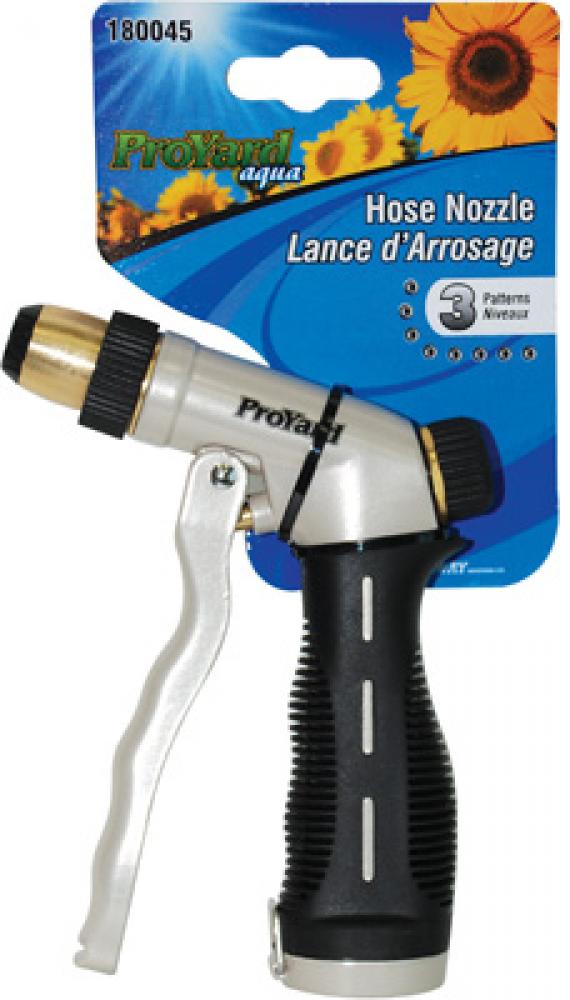 Hose Nozzle Sprayer Front Trigger Insulated Handle 3 Pattern Grey/Black<span class=' ItemWarning' style='display:block;'>Item is usually in stock, but we&#39;ll be in touch if there&#39;s a problem<br /></span>