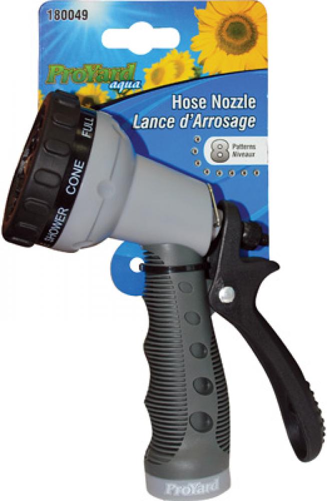 Hose Nozzle Sprayer Metal Rear Trigger Insulated Handle 8 Pattern Grey/Black<span class=' ItemWarning' style='display:block;'>Item is usually in stock, but we&#39;ll be in touch if there&#39;s a problem<br /></span>