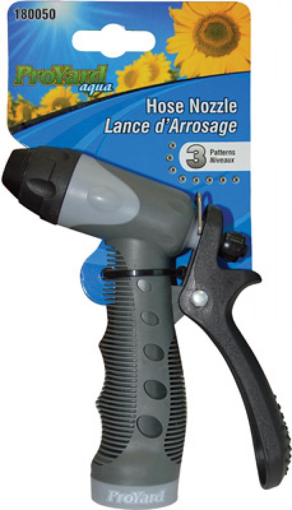 Hose Nozzle Sprayer Metal Rear Trigger Insulated Handle 3 Pattern Grey/Black<span class=' ItemWarning' style='display:block;'>Item is usually in stock, but we&#39;ll be in touch if there&#39;s a problem<br /></span>