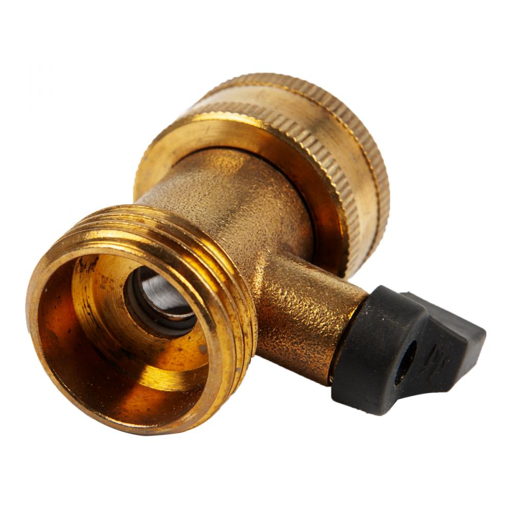 Brass In-Line Hose Connector With Shut Off 3/4&#34;<span class=' ItemWarning' style='display:block;'>Item is usually in stock, but we&#39;ll be in touch if there&#39;s a problem<br /></span>
