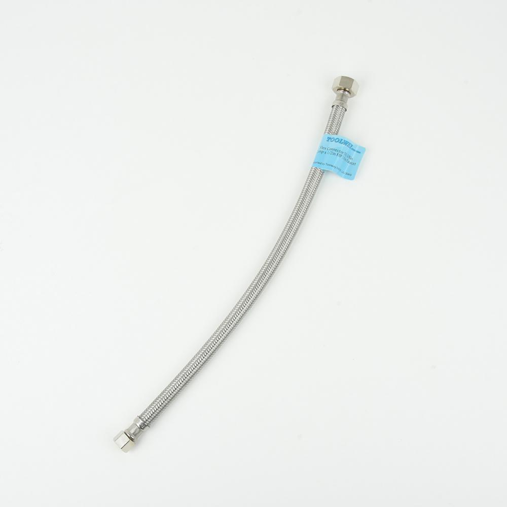 Flex Connector SS 3/8in Comp x ½in FIP 16in Faucet<span class=' ItemWarning' style='display:block;'>Item is usually in stock, but we&#39;ll be in touch if there&#39;s a problem<br /></span>