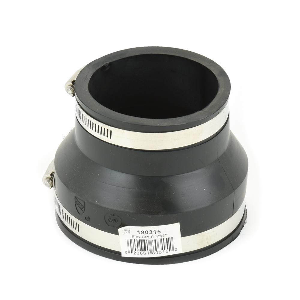 Flex Coupling 4in x 3in Pls/C.I. to Pls/C.I.<span class=' ItemWarning' style='display:block;'>Item is usually in stock, but we&#39;ll be in touch if there&#39;s a problem<br /></span>