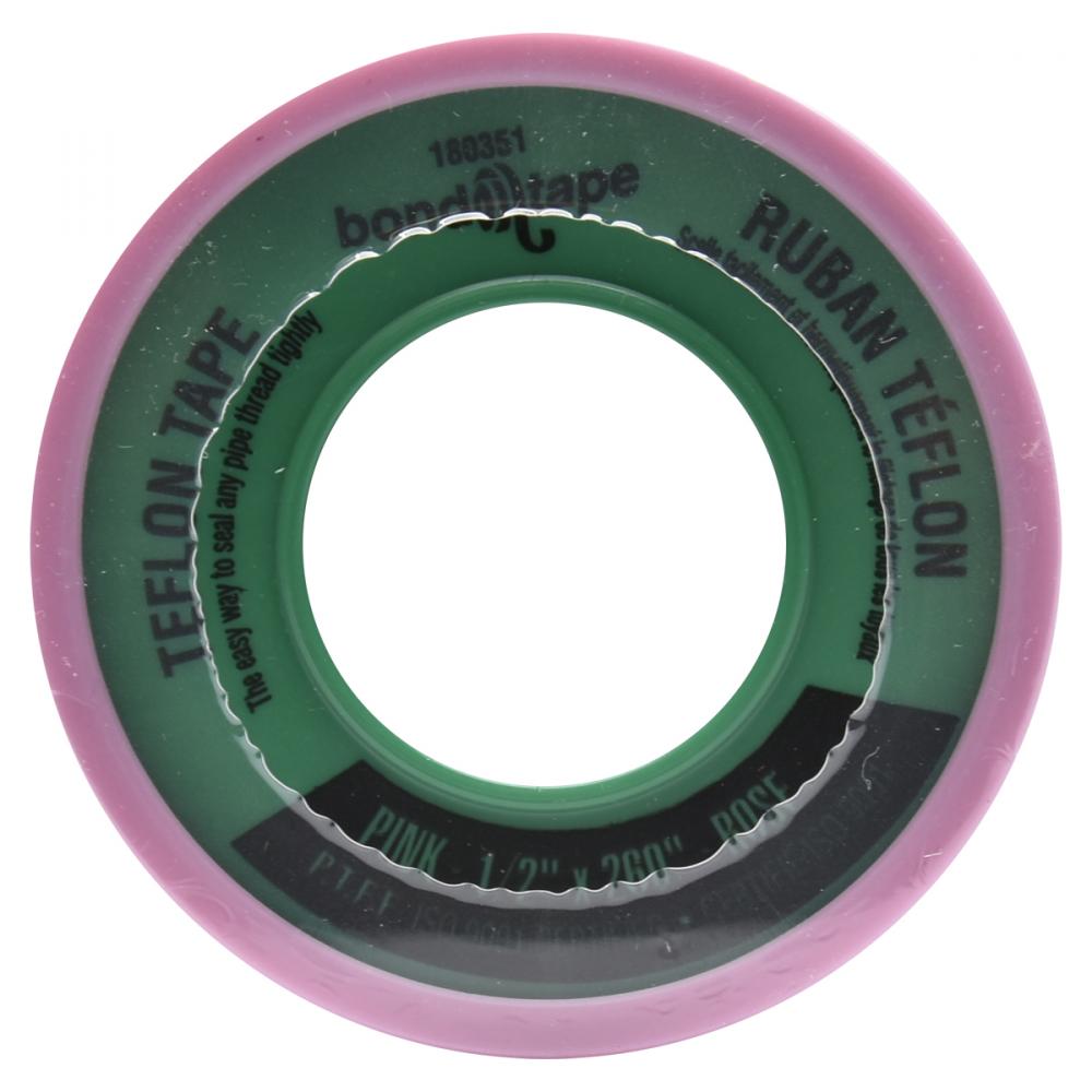 Plumbers Teflon Tape 1/2in x 260in Pink 10PC<span class=' ItemWarning' style='display:block;'>Item is usually in stock, but we&#39;ll be in touch if there&#39;s a problem<br /></span>