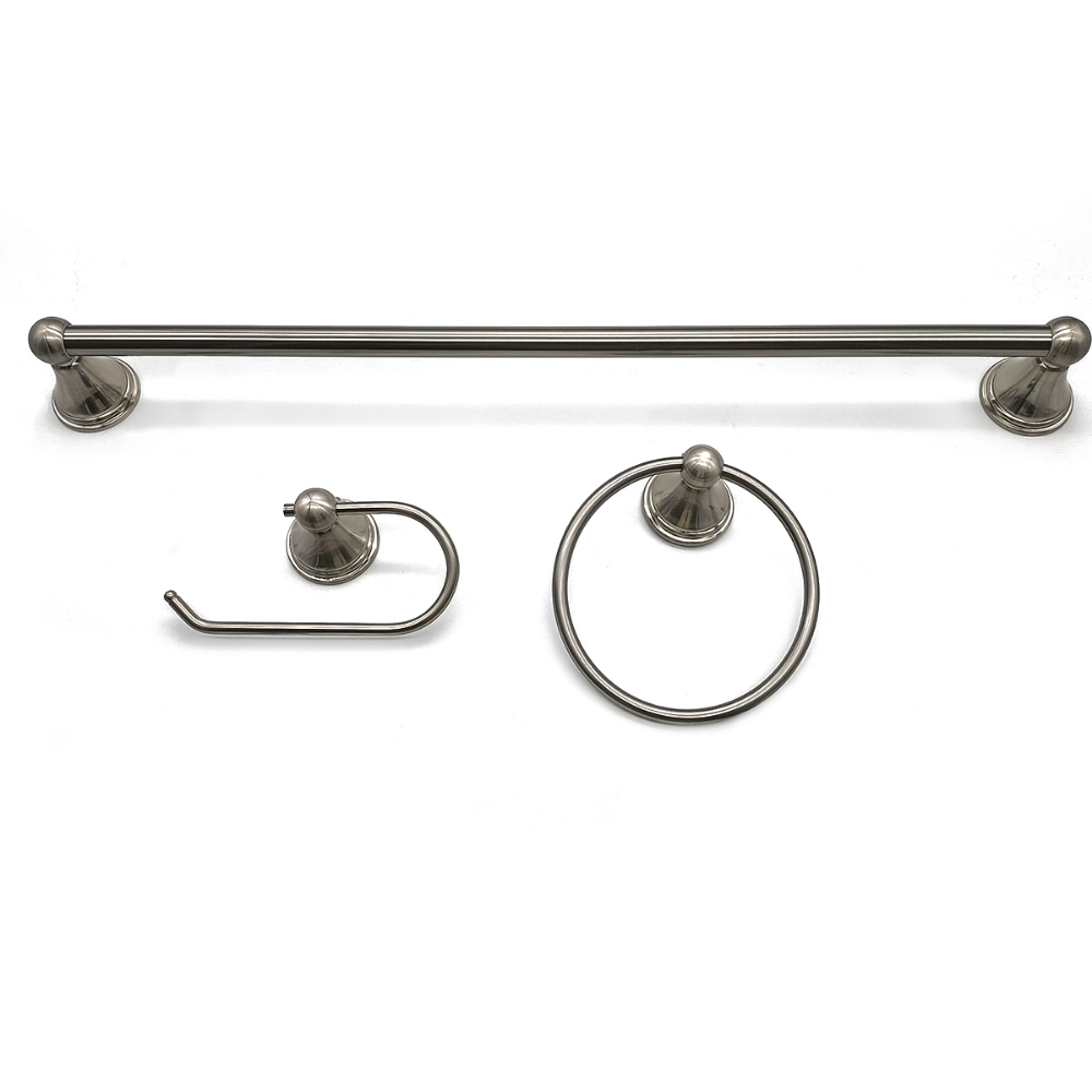 Venus Bathroom Hardware Wallmount Set 3pc Satin Nickel<span class=' ItemWarning' style='display:block;'>Item is usually in stock, but we&#39;ll be in touch if there&#39;s a problem<br /></span>