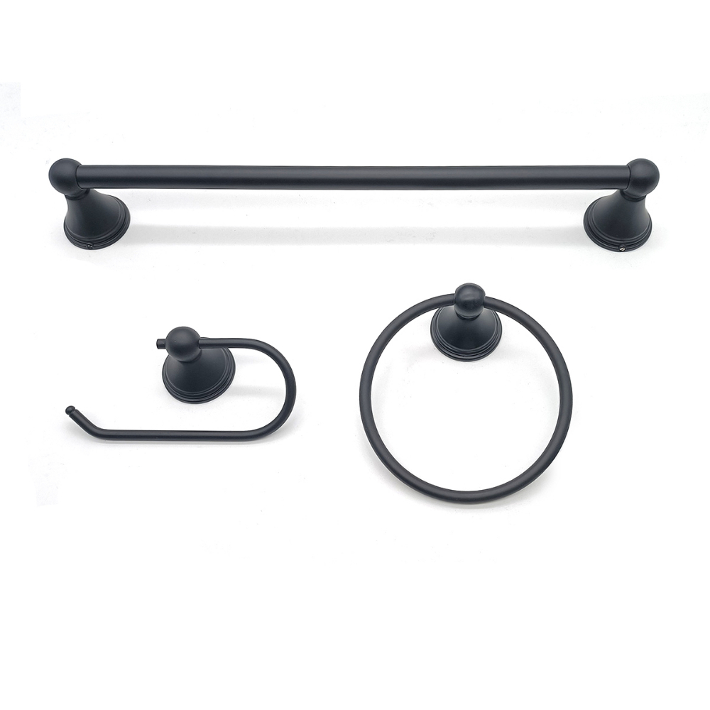 Venus Bathroom Hardware Wallmount Set 3pc Matte Black<span class=' ItemWarning' style='display:block;'>Item is usually in stock, but we&#39;ll be in touch if there&#39;s a problem<br /></span>