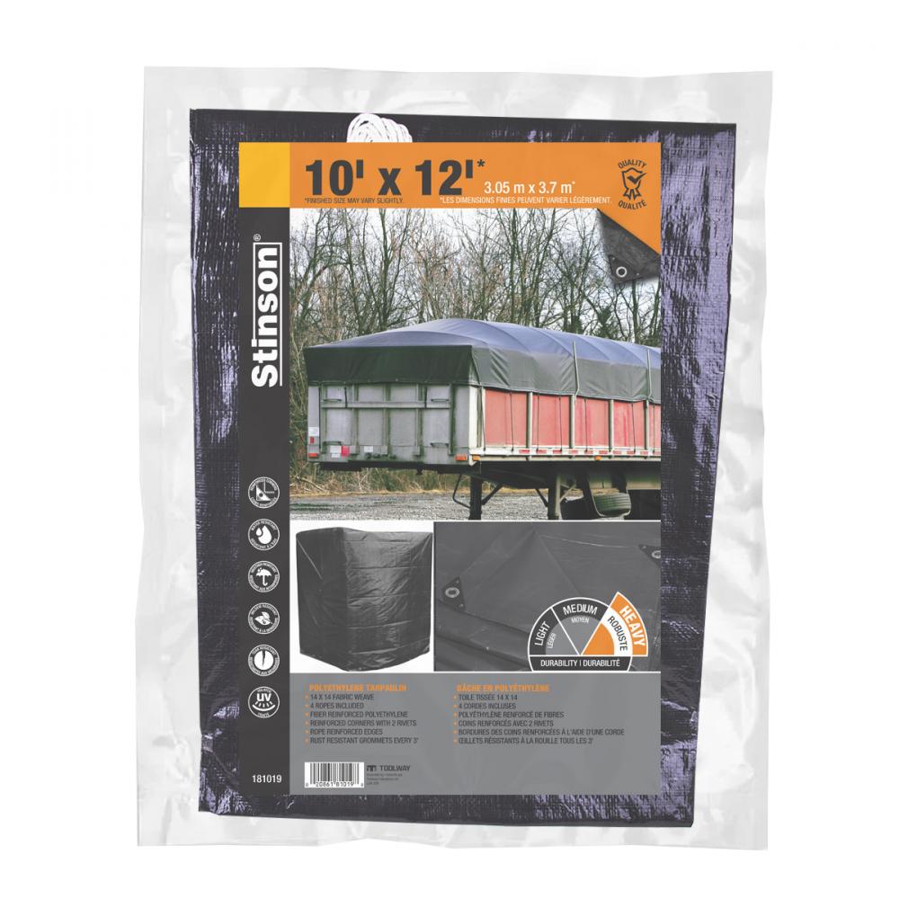 Tarpaulin 10ft x 12ft Heavy Duty Black<span class=' ItemWarning' style='display:block;'>Item is usually in stock, but we&#39;ll be in touch if there&#39;s a problem<br /></span>