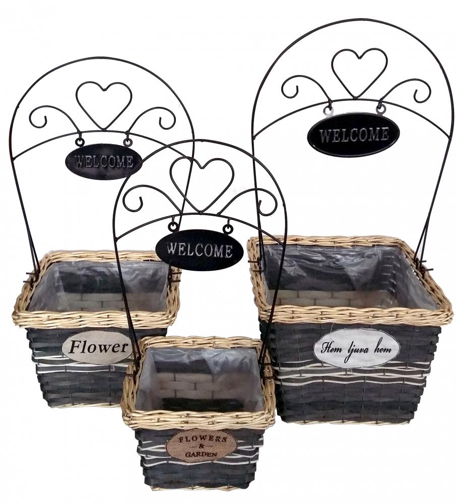 Decorative Wire & Wicker Baskets 3/Set<span class=' ItemWarning' style='display:block;'>Item is usually in stock, but we&#39;ll be in touch if there&#39;s a problem<br /></span>