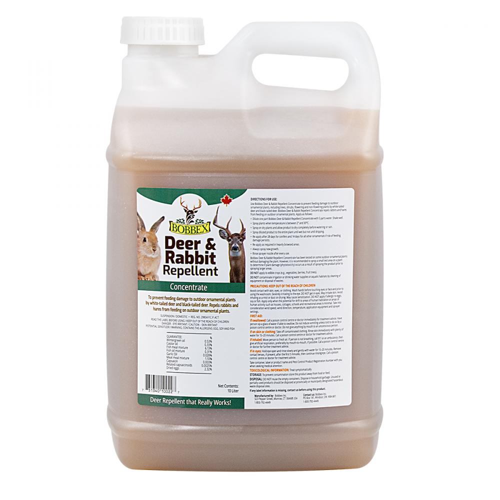 Bobbex Natural Deer & Rabbit Repellent Concentrate 10L<span class=' ItemWarning' style='display:block;'>Item is usually in stock, but we&#39;ll be in touch if there&#39;s a problem<br /></span>