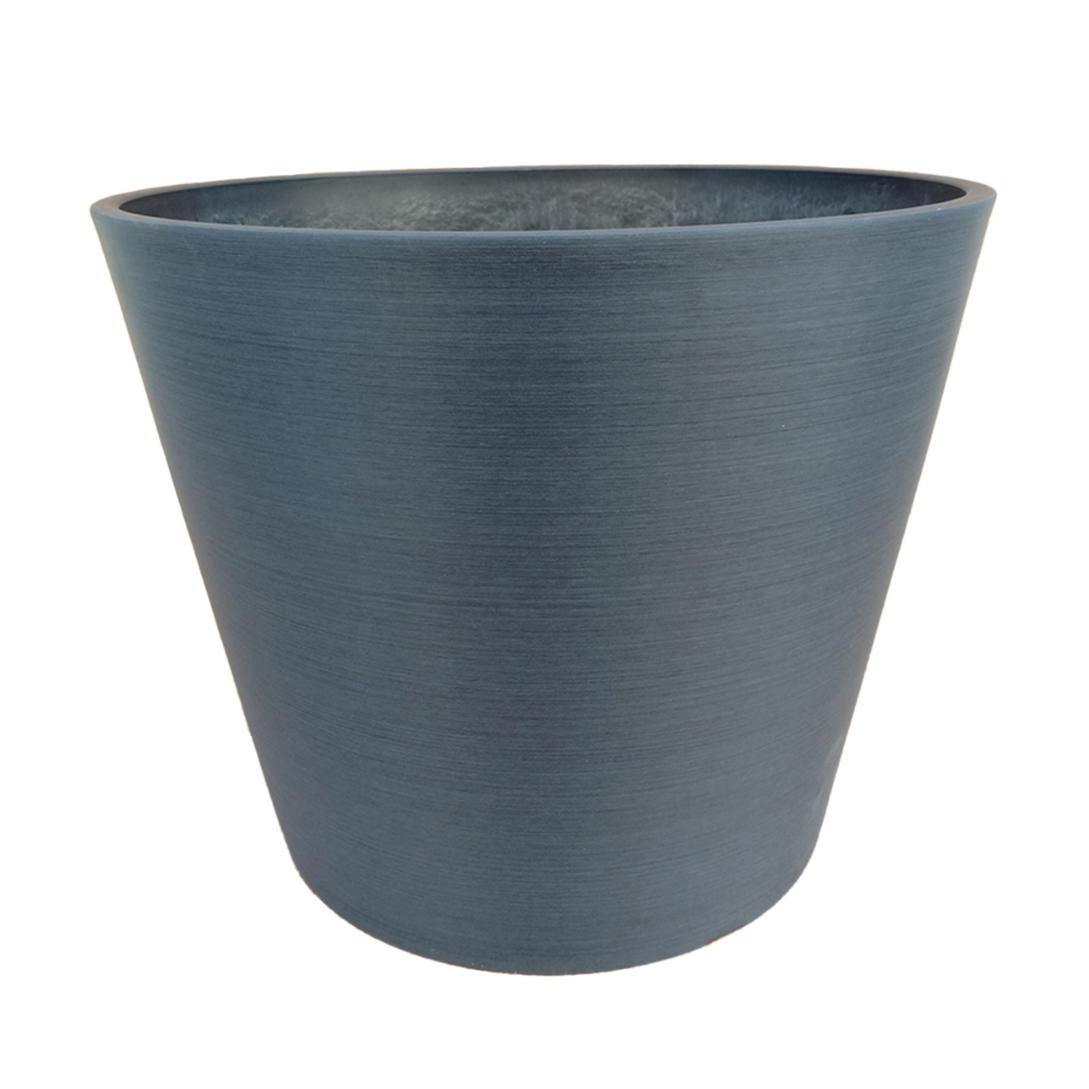 Planter Composite Round Taper 20in x 16in Blue<span class=' ItemWarning' style='display:block;'>Item is usually in stock, but we&#39;ll be in touch if there&#39;s a problem<br /></span>