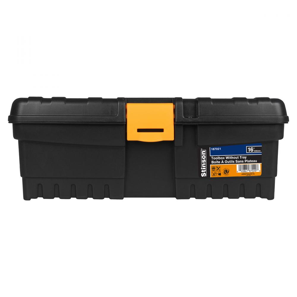 Plastic Toolbox Without Tray 16in Black/Orange<span class=' ItemWarning' style='display:block;'>Item is usually in stock, but we&#39;ll be in touch if there&#39;s a problem<br /></span>
