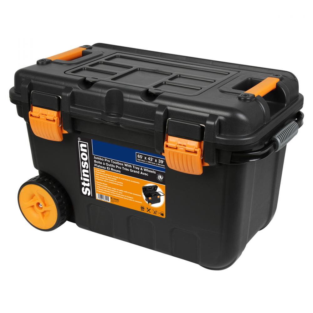 Jumbo Pro Toolbox With Tray & Wheels 25.5 x 16.5 x 15in<span class=' ItemWarning' style='display:block;'>Item is usually in stock, but we&#39;ll be in touch if there&#39;s a problem<br /></span>