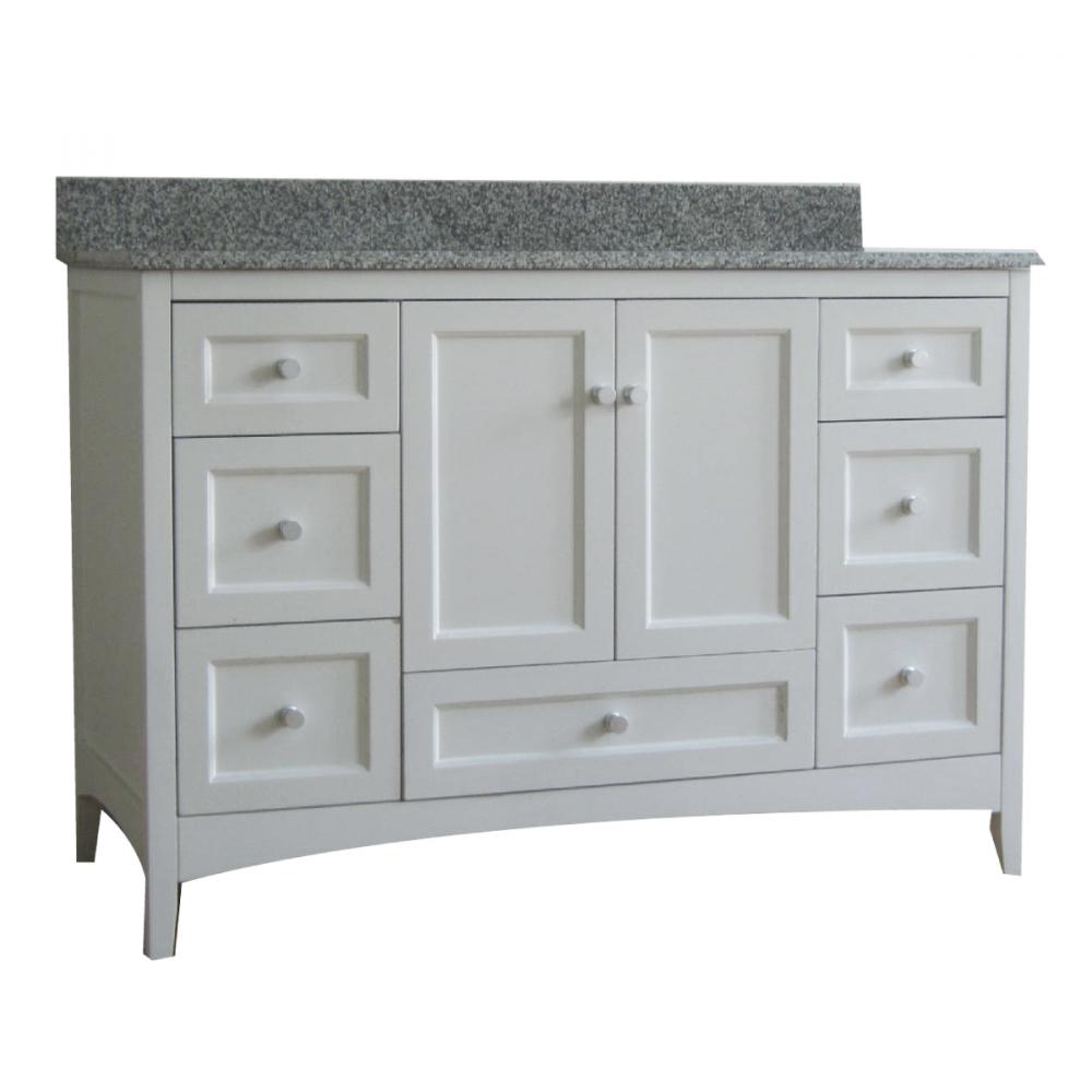 Vanity with Granite Top 2-Door/6-Drawer 48x22x38&#34; Grey<span class=' ItemWarning' style='display:block;'>Item is usually in stock, but we&#39;ll be in touch if there&#39;s a problem<br /></span>