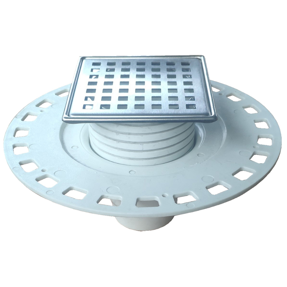 Square Shower Drain Square Grid 4 1/2in x 4 1/2in<span class=' ItemWarning' style='display:block;'>Item is usually in stock, but we&#39;ll be in touch if there&#39;s a problem<br /></span>