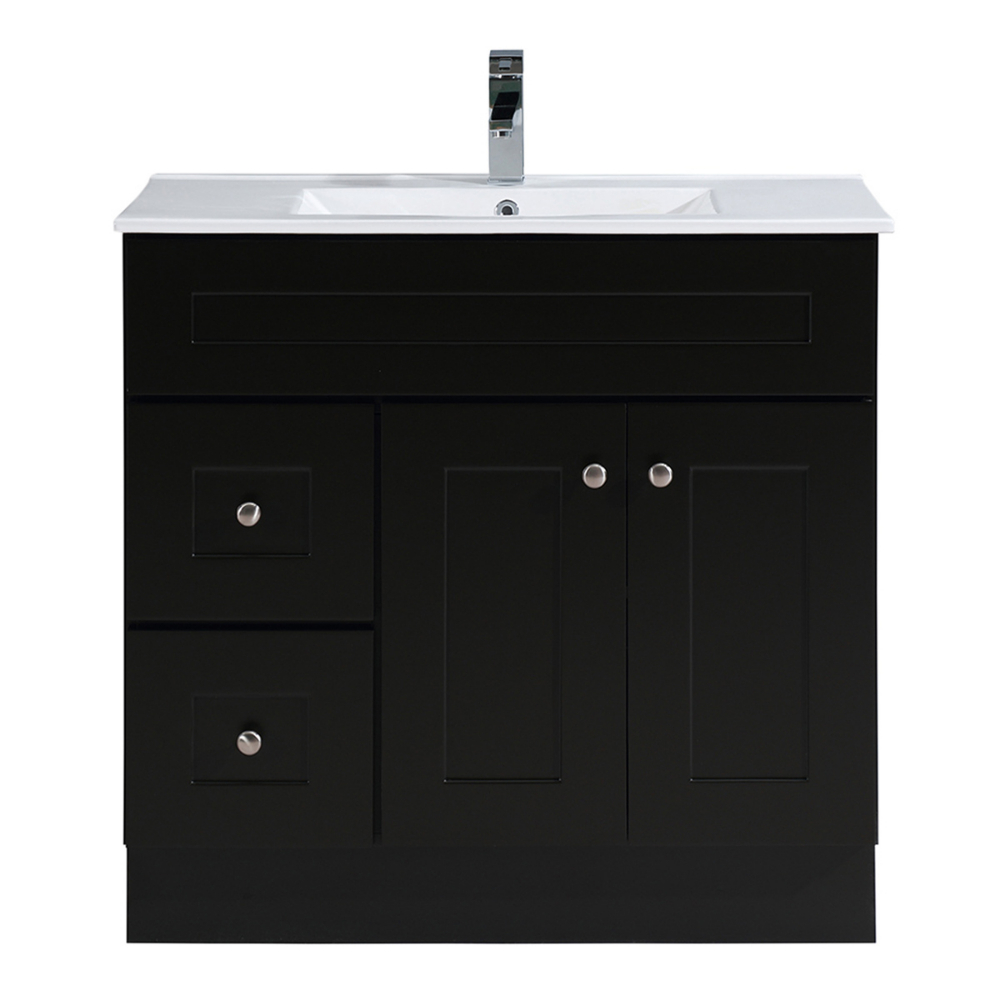 Newport Vanity and Basin 2-Door/2-Drawer 36x18x34&#34; Chocolate<span class=' ItemWarning' style='display:block;'>Item is usually in stock, but we&#39;ll be in touch if there&#39;s a problem<br /></span>