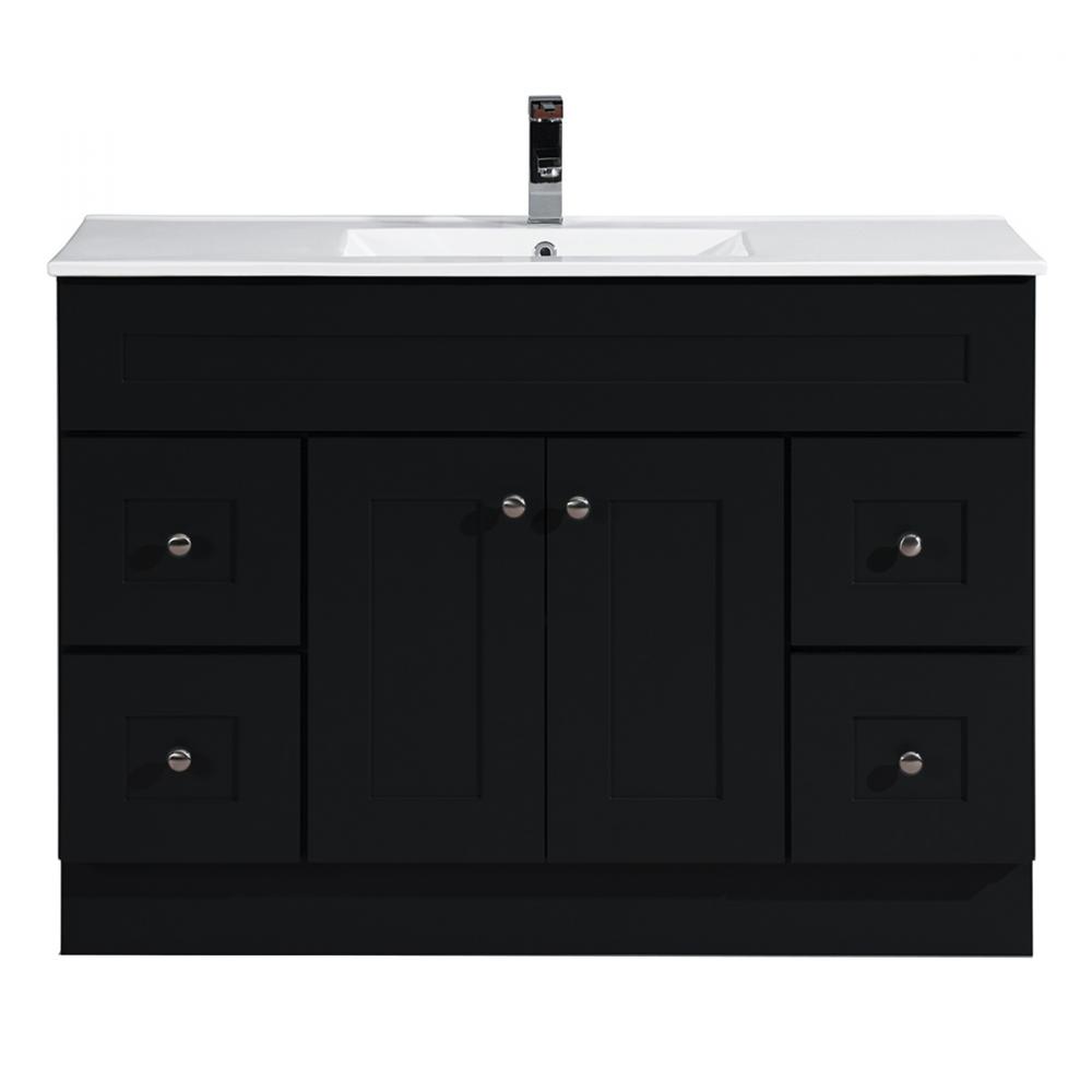 Newport Vanity and Basin 2-Door/4-Drawer 48x18x34&#34; Chocolate<span class=' ItemWarning' style='display:block;'>Item is usually in stock, but we&#39;ll be in touch if there&#39;s a problem<br /></span>