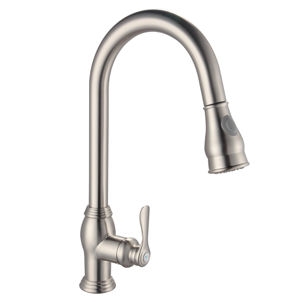 Pull Down Kitchen Faucet With Sprayer 1-Handle Brushed Nickel<span class=' ItemWarning' style='display:block;'>Item is usually in stock, but we&#39;ll be in touch if there&#39;s a problem<br /></span>