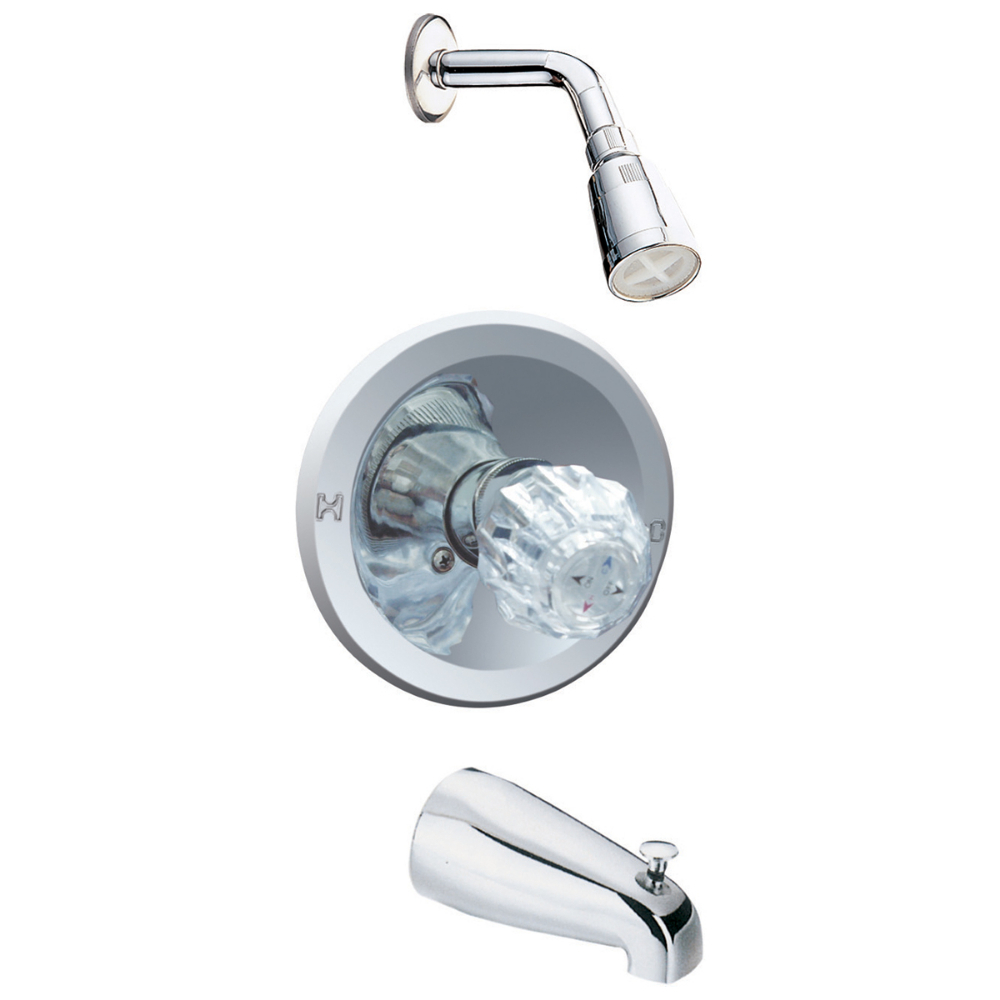 Tub & Shower Faucet 1-Handle Chrome Plated<span class=' ItemWarning' style='display:block;'>Item is usually in stock, but we&#39;ll be in touch if there&#39;s a problem<br /></span>