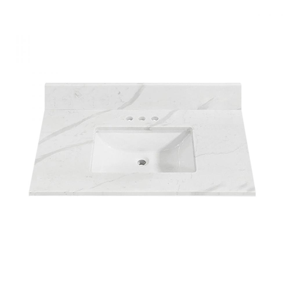 Eng. Marble Top Rectangle Undermount Sink 25in x 22in Wht/Gry<span class=' ItemWarning' style='display:block;'>Item is usually in stock, but we&#39;ll be in touch if there&#39;s a problem<br /></span>