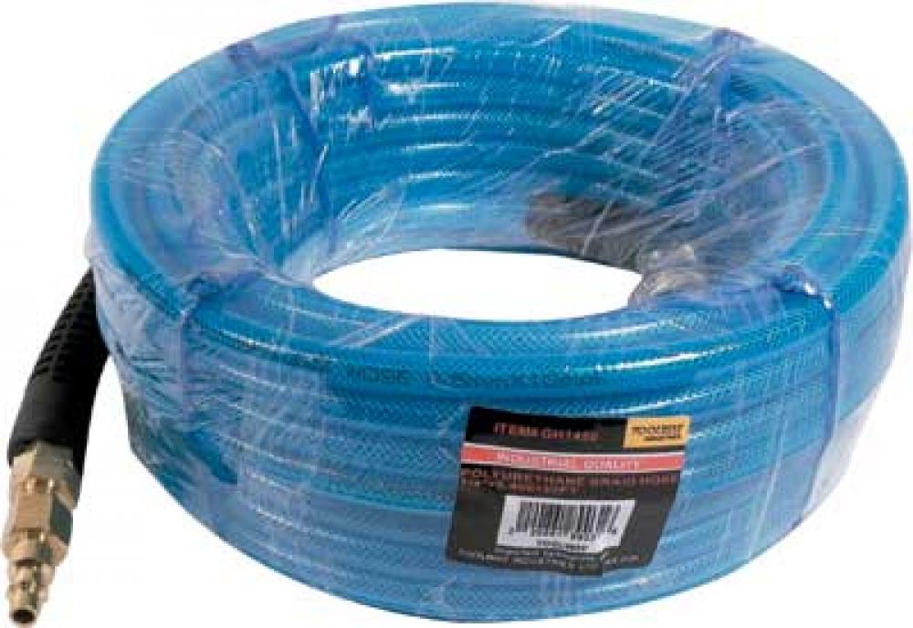 Air Hose ¼inX50ft Polyurethane Quick Coupler & Plug with ¼in female NPT<span class=' ItemWarning' style='display:block;'>Item is usually in stock, but we&#39;ll be in touch if there&#39;s a problem<br /></span>