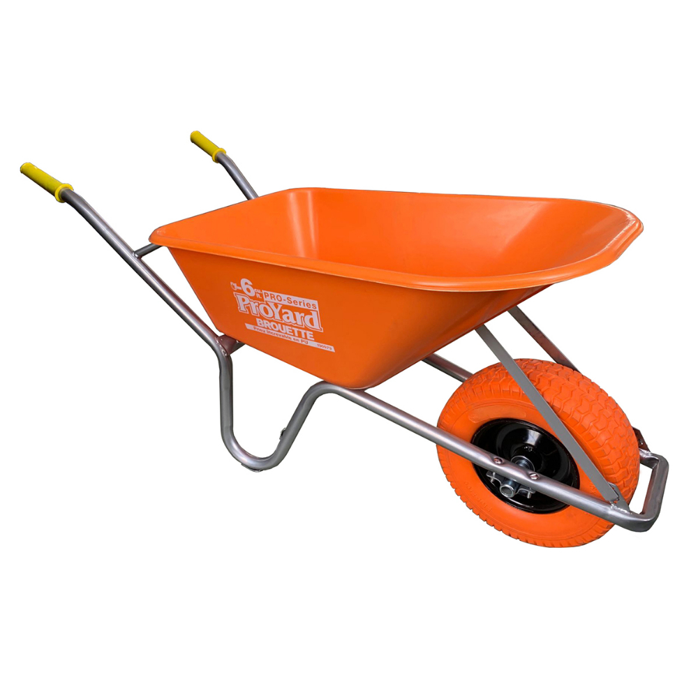 Pro-Series Wheelbarrow 6 cu.ft Poly Tray Flat Free Wide Track Tire<span class=' ItemWarning' style='display:block;'>Item is usually in stock, but we&#39;ll be in touch if there&#39;s a problem<br /></span>