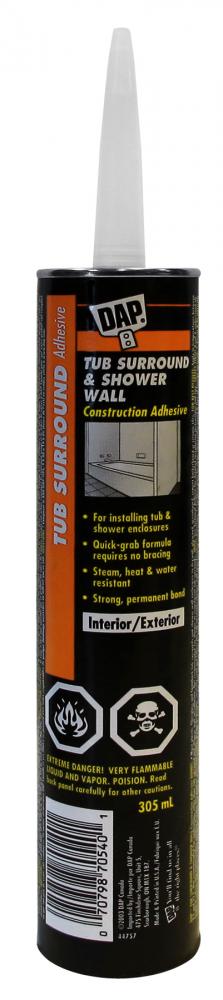 Dynagrip Tub Surround Construction Adhesive 305ml Clear<span class=' ItemWarning' style='display:block;'>Item is usually in stock, but we&#39;ll be in touch if there&#39;s a problem<br /></span>