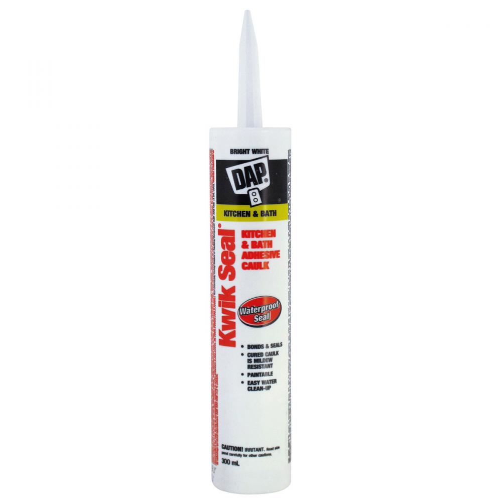 Kwik Seal Kitchen & Bath Adhesive Caulk 300ml White<span class=' ItemWarning' style='display:block;'>Item is usually in stock, but we&#39;ll be in touch if there&#39;s a problem<br /></span>