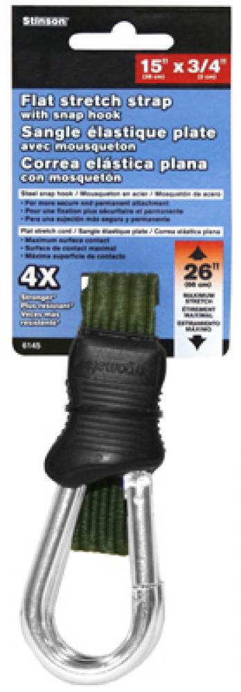 Tie Down Flat Stretch Cord With Snap Hook 3/4in x 15ft<span class=' ItemWarning' style='display:block;'>Item is usually in stock, but we&#39;ll be in touch if there&#39;s a problem<br /></span>