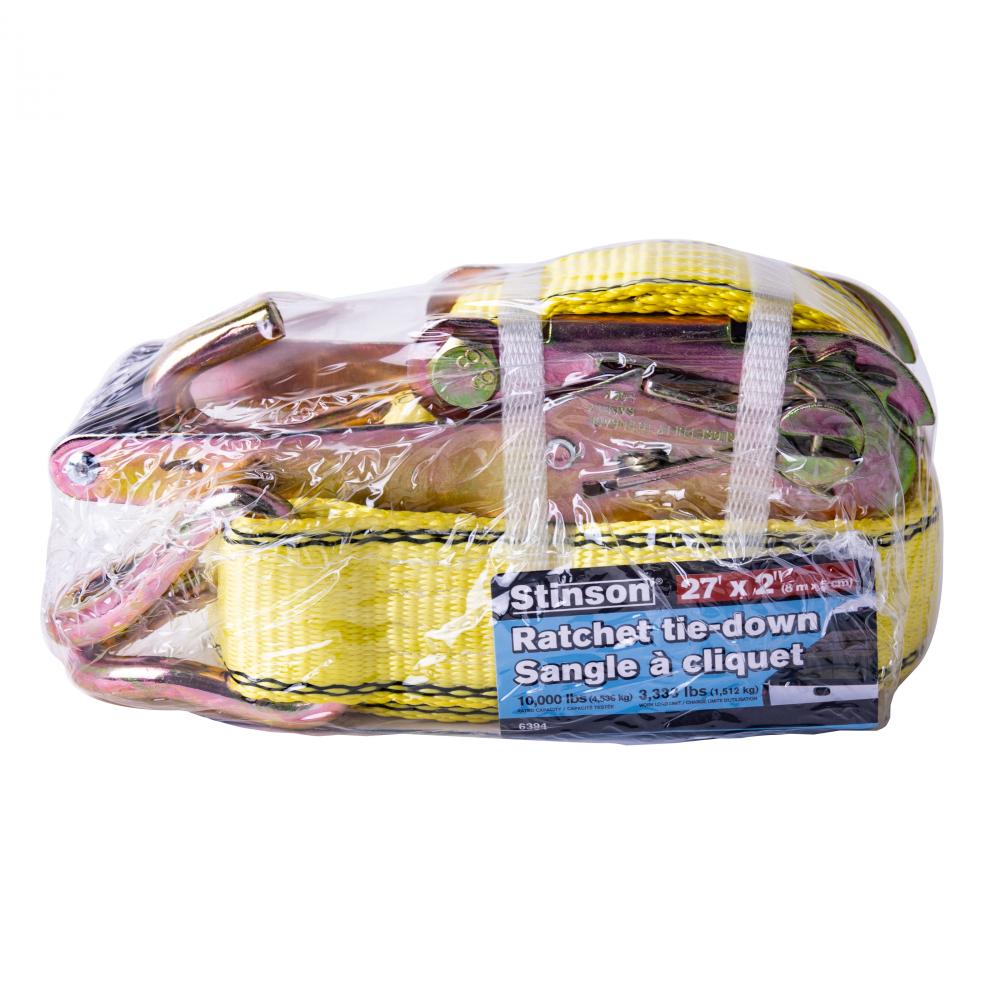Tie Down Ratchet Strap With J-Hooks 10000Lb Rating 2in x 27ft<span class=' ItemWarning' style='display:block;'>Item is usually in stock, but we&#39;ll be in touch if there&#39;s a problem<br /></span>