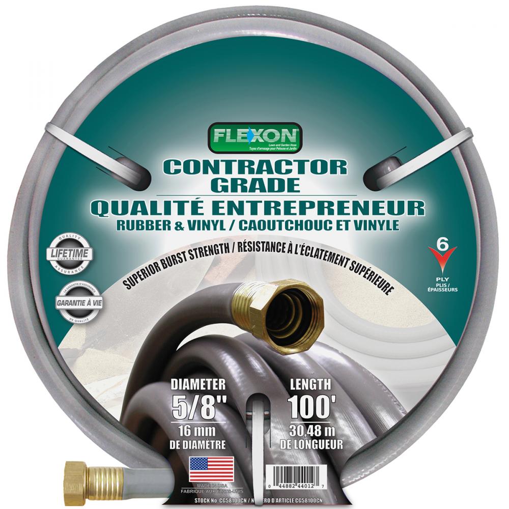 Water Hose Contractor w/ Crush-Proof Fittings 5/8in  x 100ft Grey<span class=' ItemWarning' style='display:block;'>Item is usually in stock, but we&#39;ll be in touch if there&#39;s a problem<br /></span>