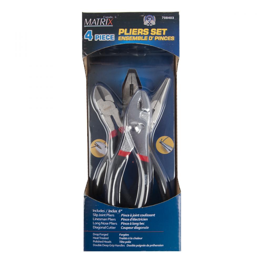 Pliers Set Assorted 6in 4Pc<span class=' ItemWarning' style='display:block;'>Item is usually in stock, but we&#39;ll be in touch if there&#39;s a problem<br /></span>