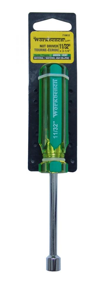 Nut Driver 11/32in x 3-¼in Green handle 1per<span class=' ItemWarning' style='display:block;'>Item is usually in stock, but we&#39;ll be in touch if there&#39;s a problem<br /></span>
