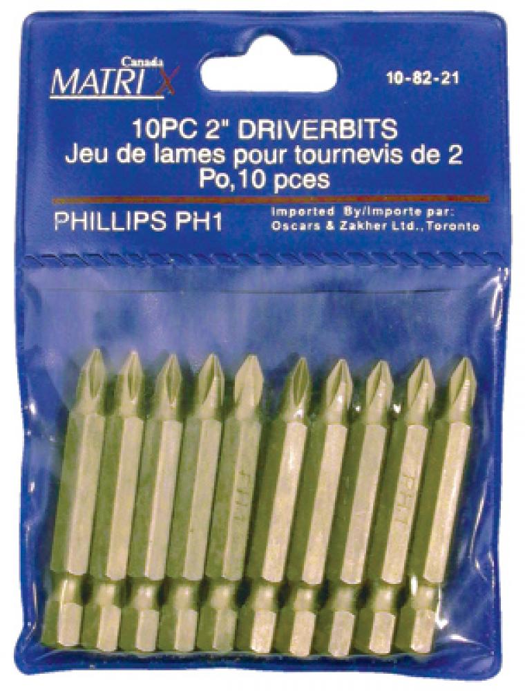 Driver Bit PH N°2 - 2in 10/pk<span class=' ItemWarning' style='display:block;'>Item is usually in stock, but we&#39;ll be in touch if there&#39;s a problem<br /></span>