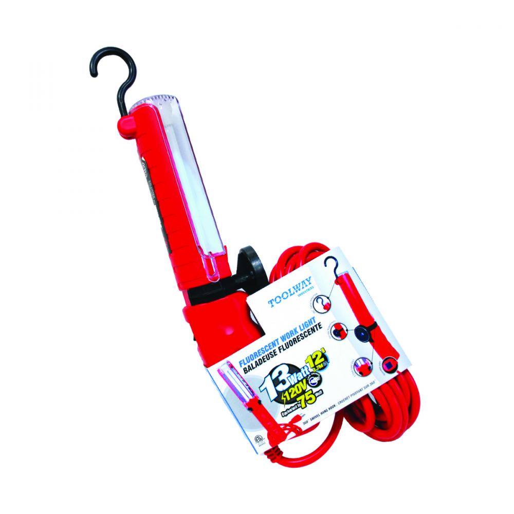Workshop Fluorescent Trouble Light with Hook 13W 120V 12ft Cord<span class=' ItemWarning' style='display:block;'>Item is usually in stock, but we&#39;ll be in touch if there&#39;s a problem<br /></span>