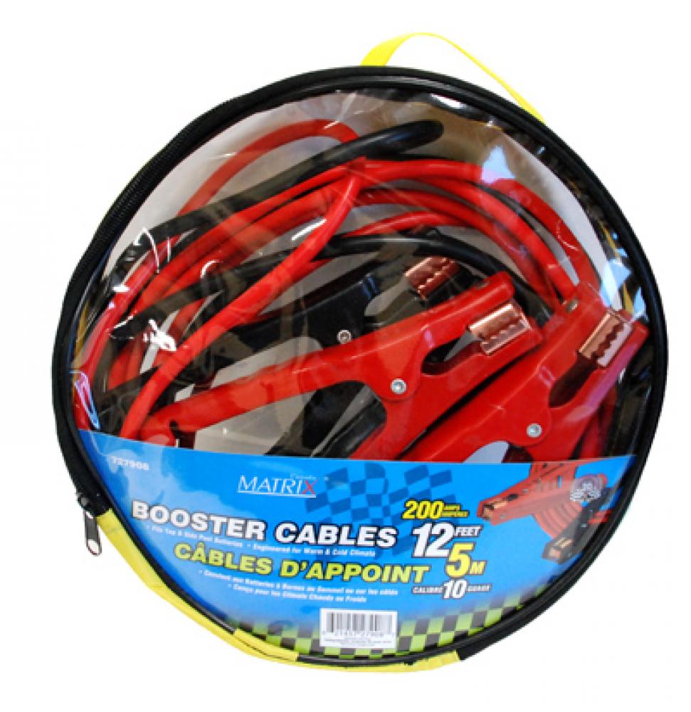 Automotive Booster Cables in Storage Bag 200-Amp 10ga 12ft<span class=' ItemWarning' style='display:block;'>Item is usually in stock, but we&#39;ll be in touch if there&#39;s a problem<br /></span>