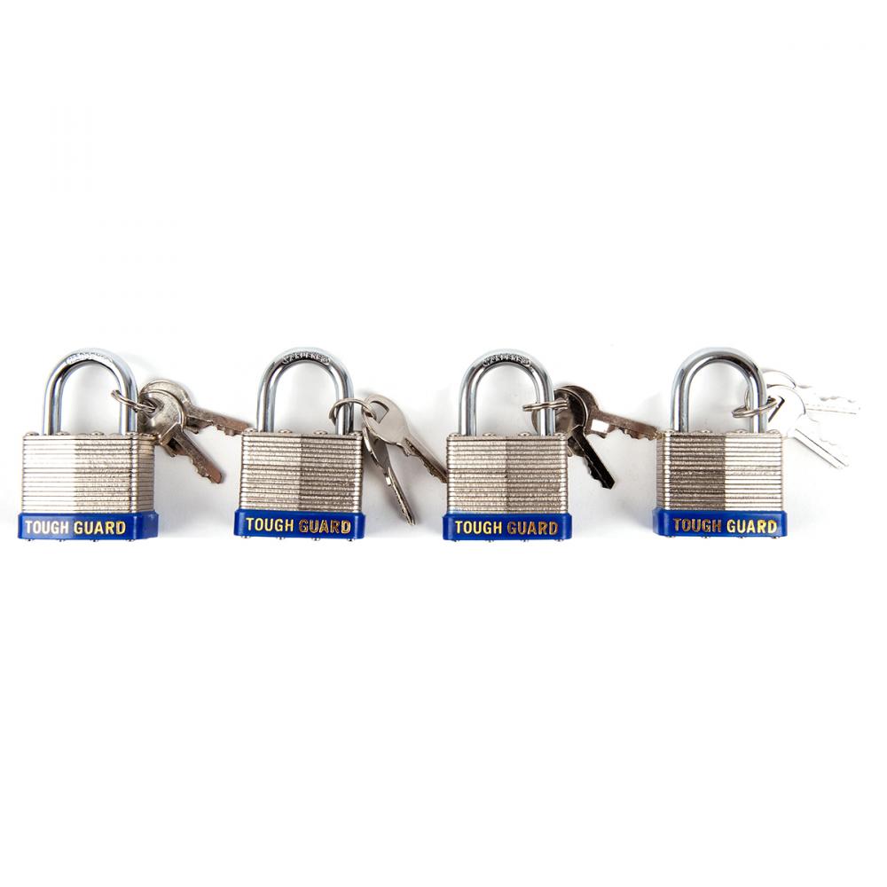 4PC Padlock Laminated 40mm Key Alike<span class=' ItemWarning' style='display:block;'>Item is usually in stock, but we&#39;ll be in touch if there&#39;s a problem<br /></span>