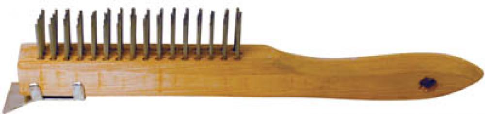 Wire Brush 4 row Steel with Scraper<span class=' ItemWarning' style='display:block;'>Item is usually in stock, but we&#39;ll be in touch if there&#39;s a problem<br /></span>