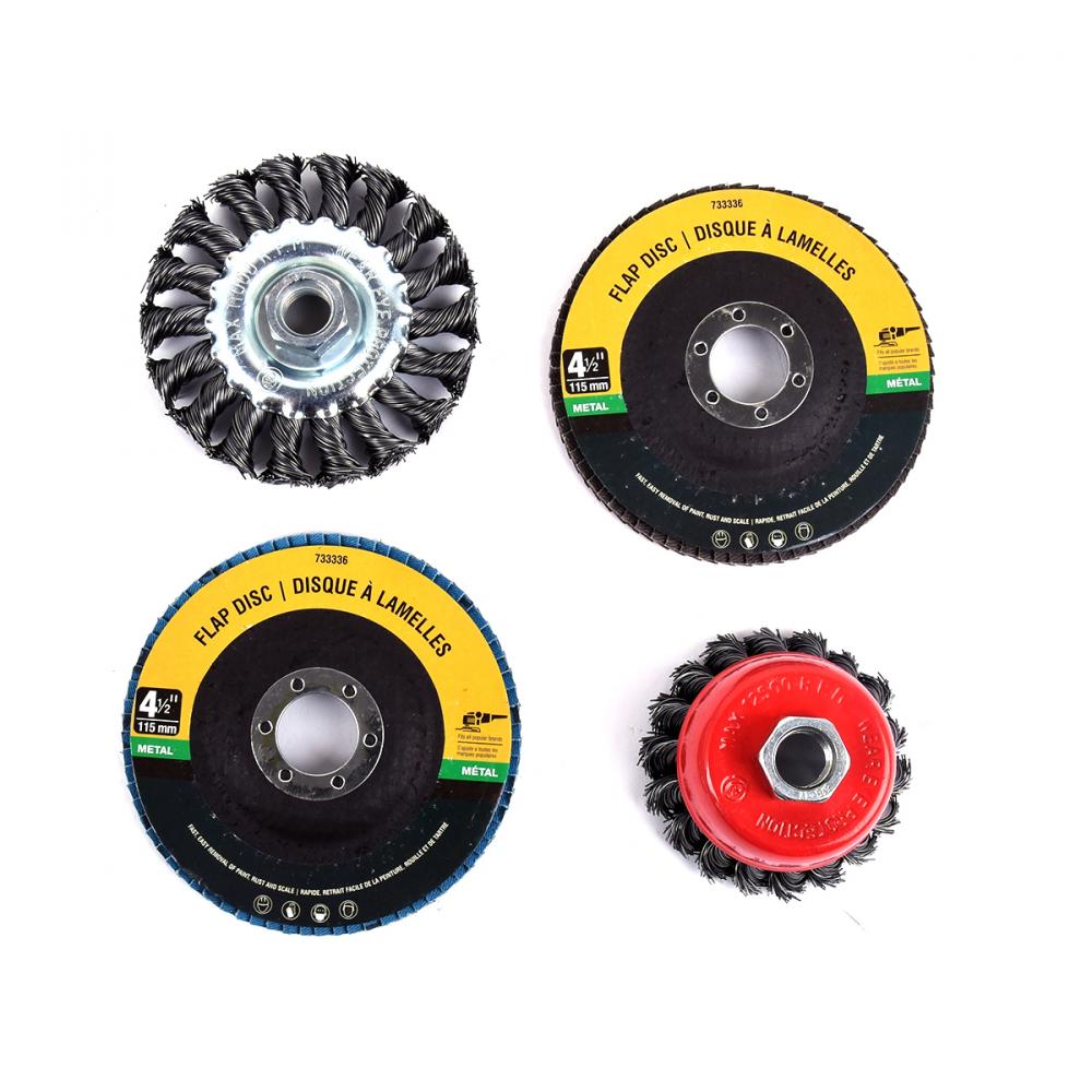 4PC Grinding Wheel & Wire Cup Brushes Kit<span class=' ItemWarning' style='display:block;'>Item is usually in stock, but we&#39;ll be in touch if there&#39;s a problem<br /></span>
