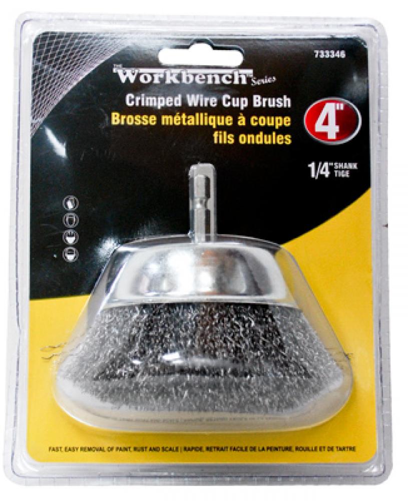 Crimped Wire Cup Brush 4in Shank 1/4in<span class=' ItemWarning' style='display:block;'>Item is usually in stock, but we&#39;ll be in touch if there&#39;s a problem<br /></span>