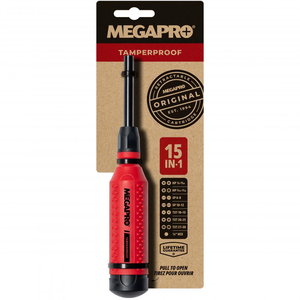 Megapro Screwdriver Tamperproof 15-in-1 Multi-Bit (Carded)<span class=' ItemWarning' style='display:block;'>Item is usually in stock, but we&#39;ll be in touch if there&#39;s a problem<br /></span>