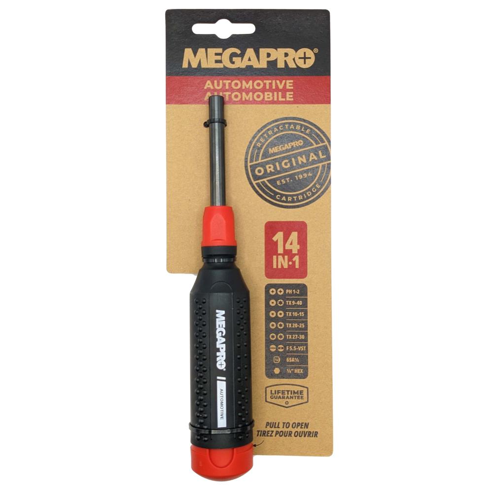Megapro Screwdriver Automotive 14-in-1 Multi Bit (Carded)<span class=' ItemWarning' style='display:block;'>Item is usually in stock, but we&#39;ll be in touch if there&#39;s a problem<br /></span>