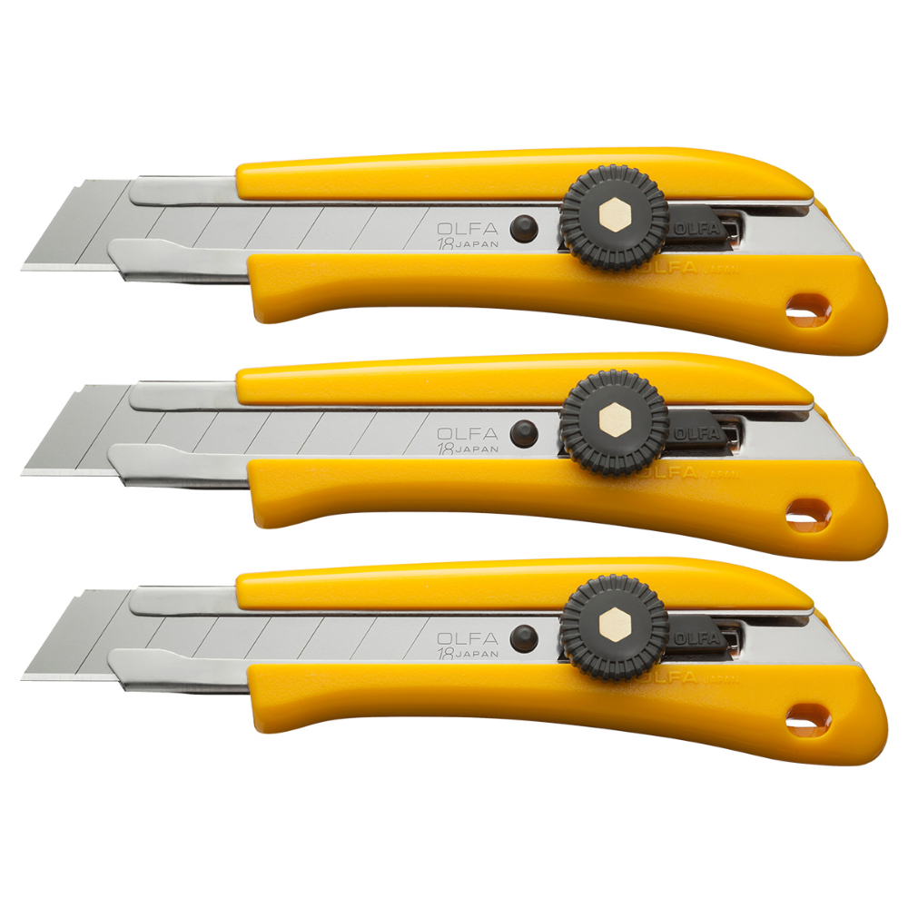 Utility Knife 18mm Ratchet Lock H/D Value Pack of 3<span class=' ItemWarning' style='display:block;'>Item is usually in stock, but we&#39;ll be in touch if there&#39;s a problem<br /></span>