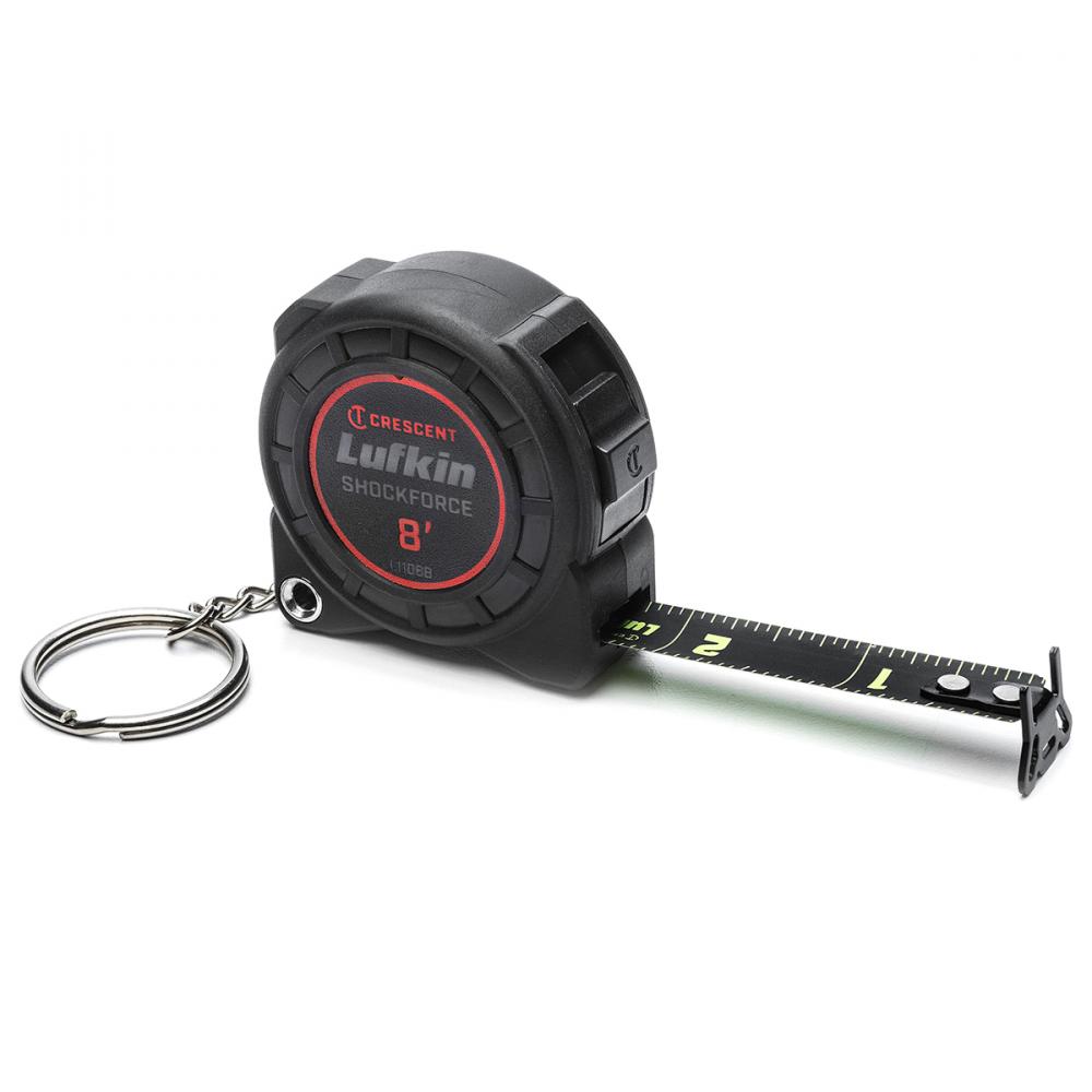 Shockforce Keychain Tape Measure Nite Eye 8ft Black Matte<span class=' ItemWarning' style='display:block;'>Item is usually in stock, but we&#39;ll be in touch if there&#39;s a problem<br /></span>